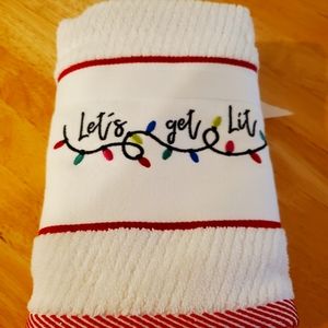 Christmas Lights Kitchen Dish Towels Bathroom Handtowels Lets Get Lit